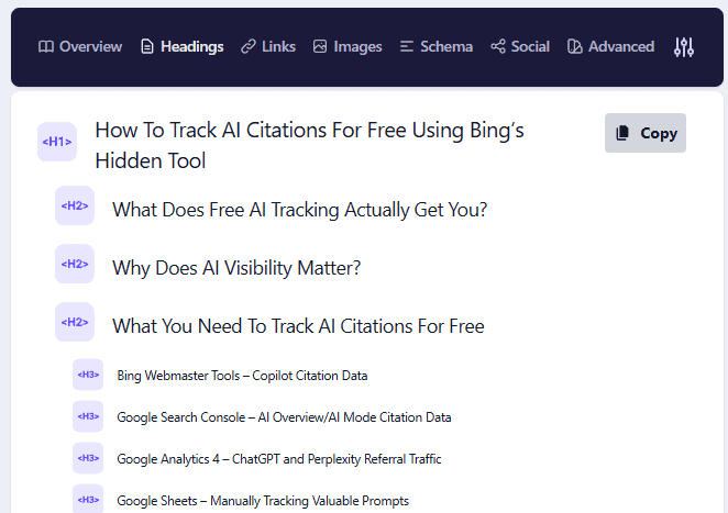 Using clear headings
