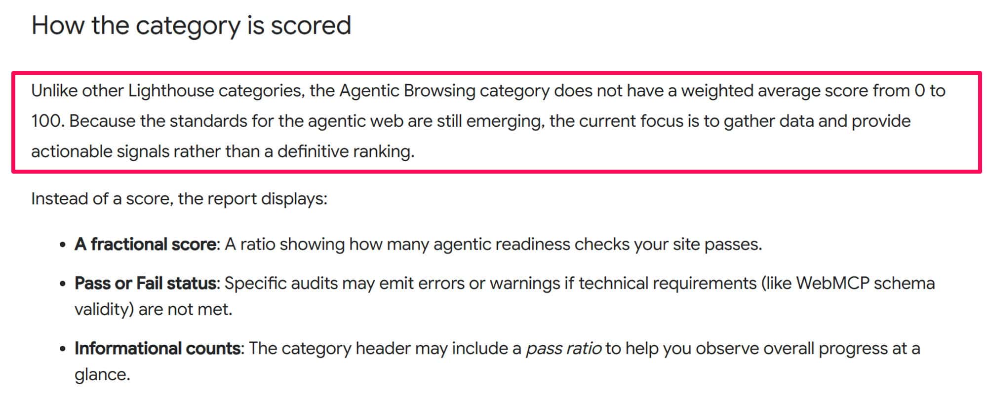 Being "agent-ready" is nor a ranking factor yet