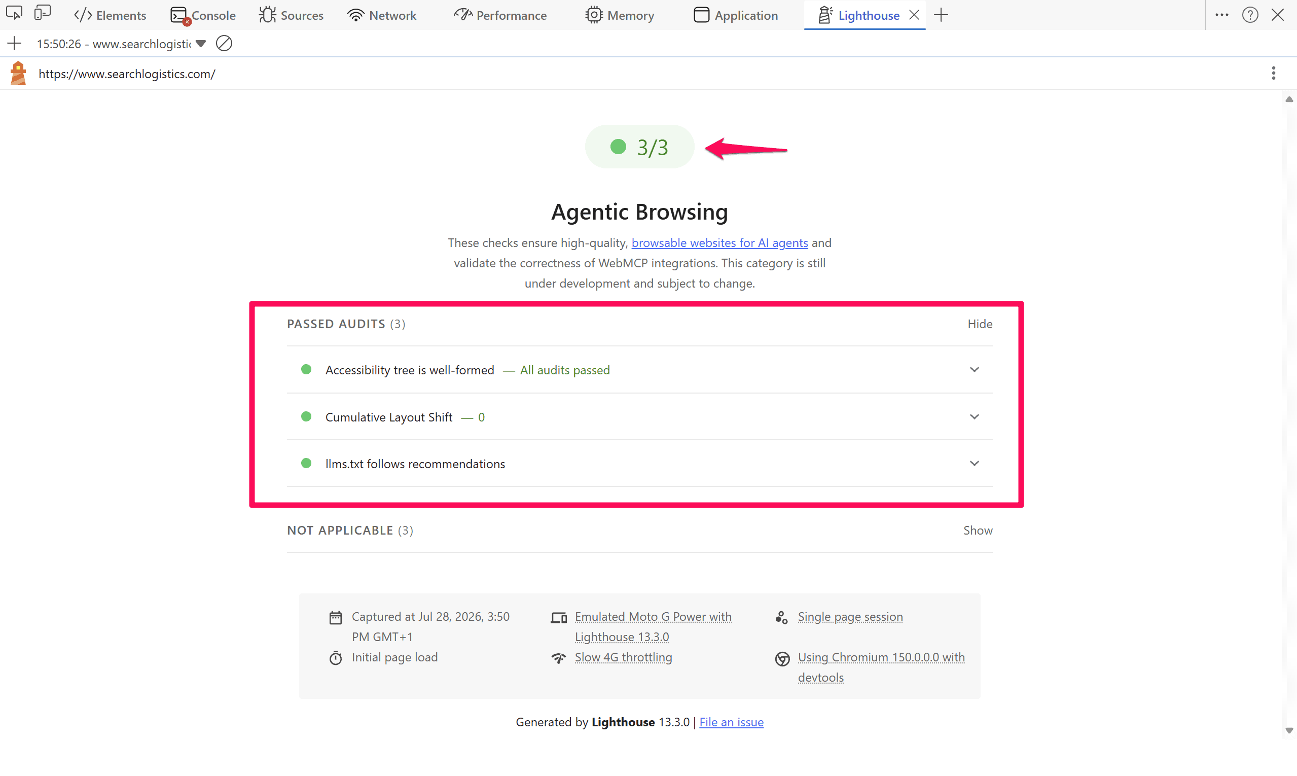 Google's Agentic test passed