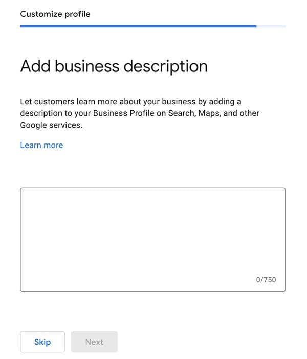 Add A Business Description