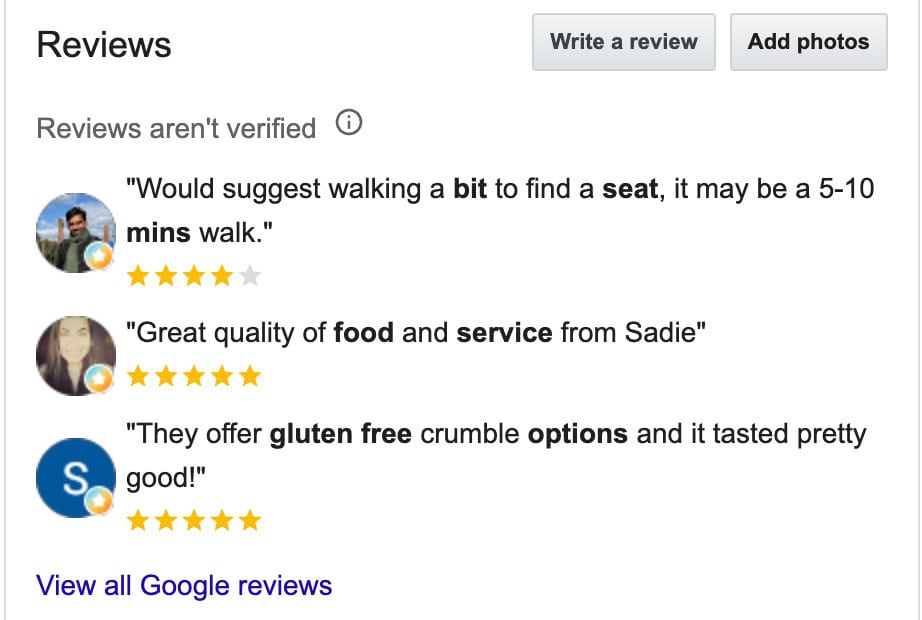 Answer Google reviews
