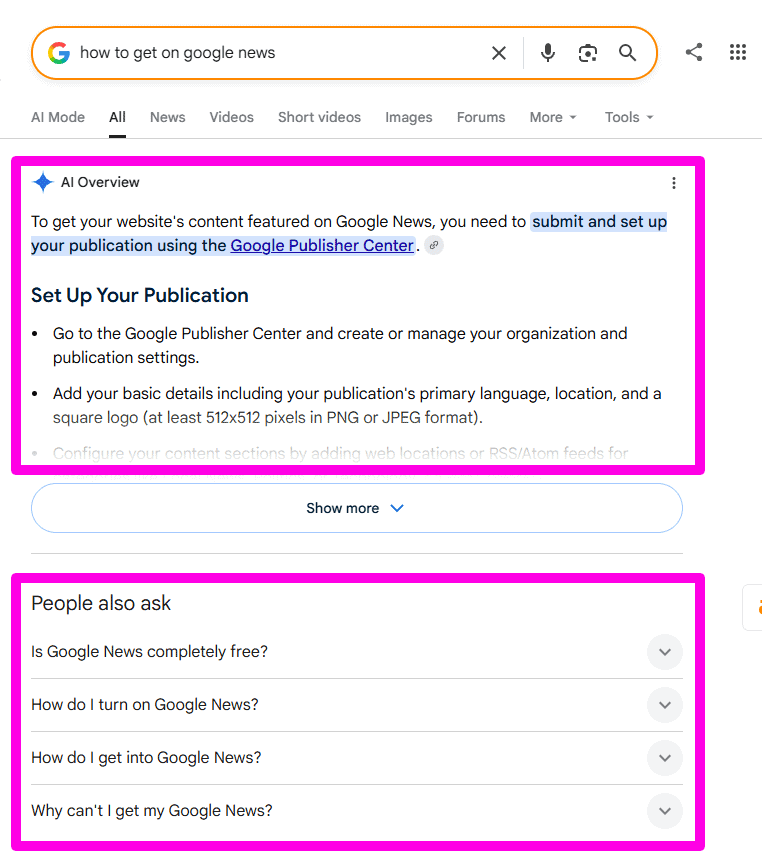 AI Overview and PAA in one screen